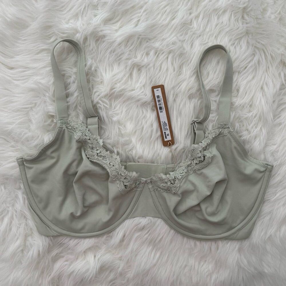 Skims Fits Everybody Lace Demi Underwire Bra Spearmint Size 36DDDD